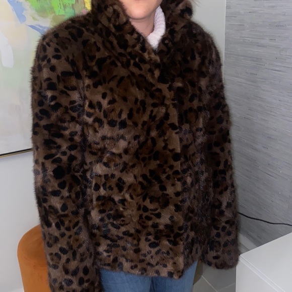 NEW‼️ OVAL MINK DE LEOPARD JACKET ANIMAL PRINT - Picture 14 of 15
